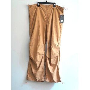 New Refuge Retro Slouchy Oversized Grunge Parachute Pants Light Cinnamon Size L